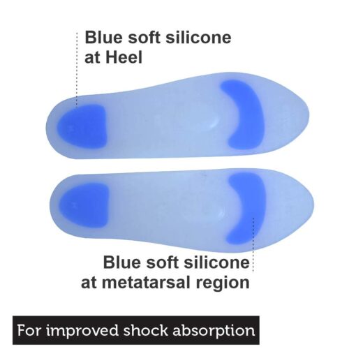 silicon insole with blue heel and metathersal