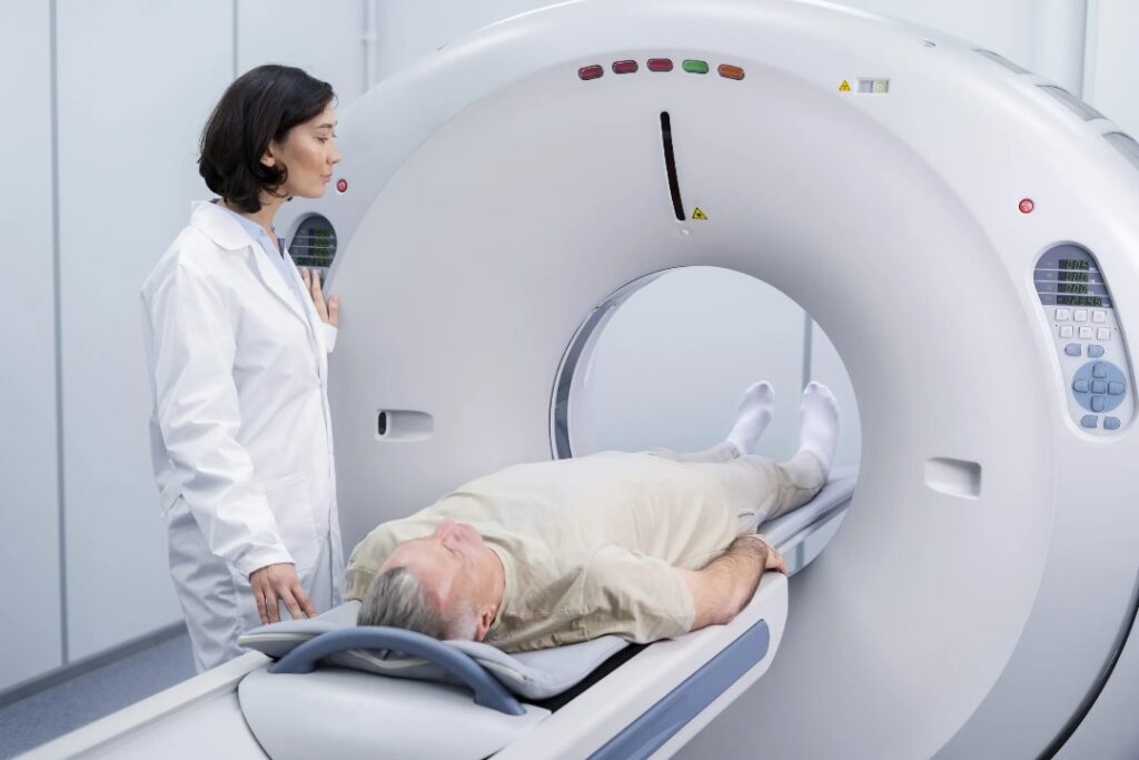 high-resolution image of a doctor using an MRI machine an Importance of Diagnostic Equipment in Healthcare