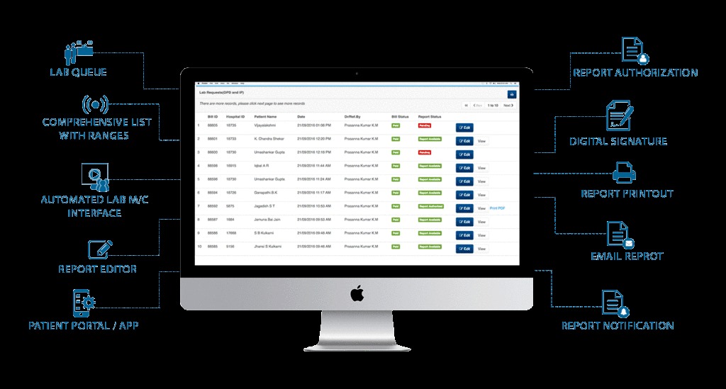 A digital laboratory management system interface