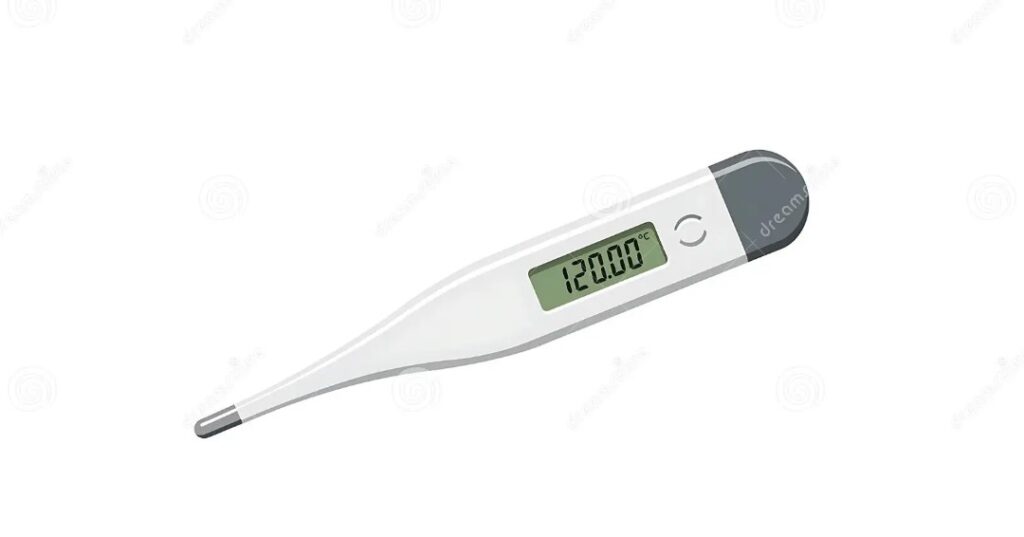 Close-up of a thermometer screen showing a clear temperature reading.