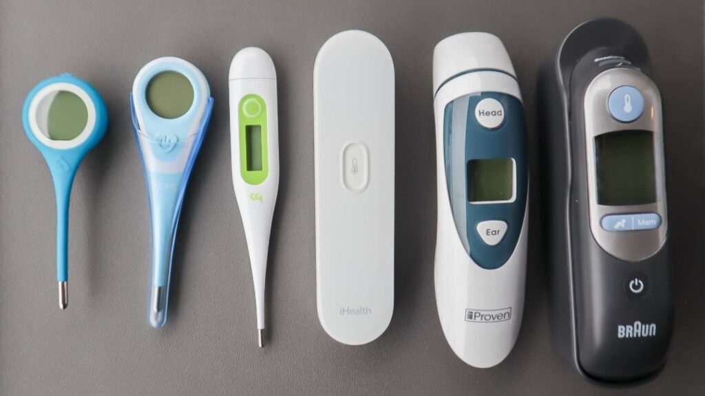 Infrared vs contact thermometer side-by-side comparison