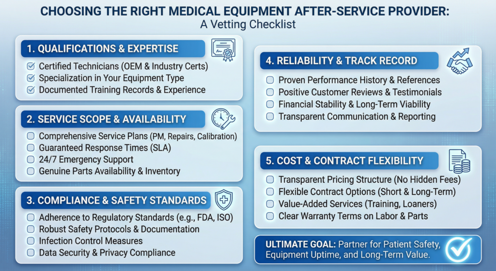 Checklist for selecting a reliable medical equipment after-service provider in Nigeria
