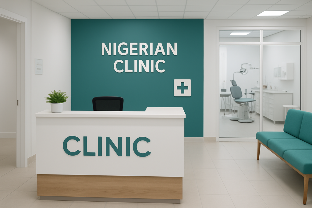Well-equipped Nigerian clinic showing essential medical equipment from clinic starter kit