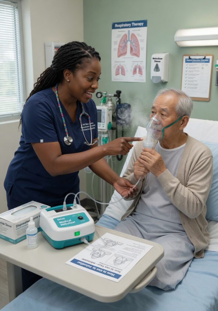 A nebulizer ensures quick and targeted treatment for respiratory care.