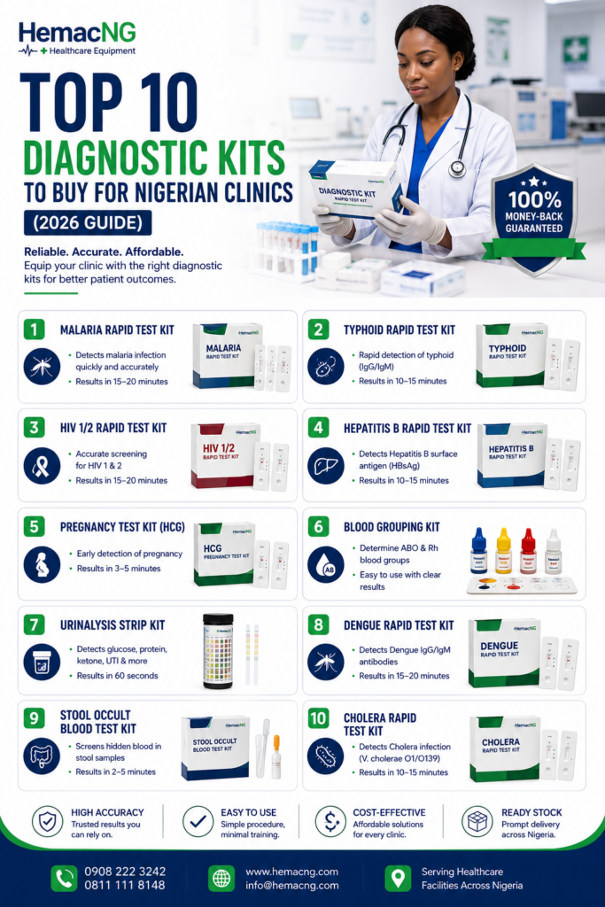 HemacNG your trusted supplier for your Top 10 Diagnostic Kits to Buy for Nigerian Clinics; (2026 Guide)