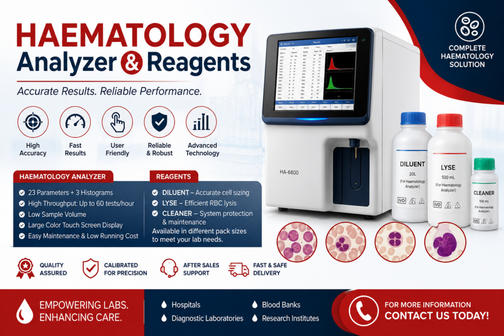 reach us today for your Haematology Analyzer & Reagents