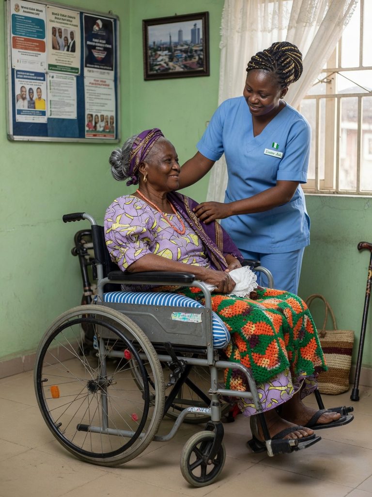 Standard wheelchair for elderly people in Nigeria