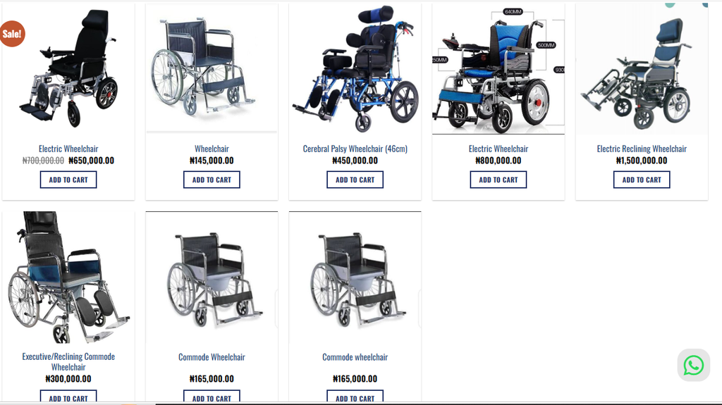 Wheelchairs available at HemacNG Nigeria