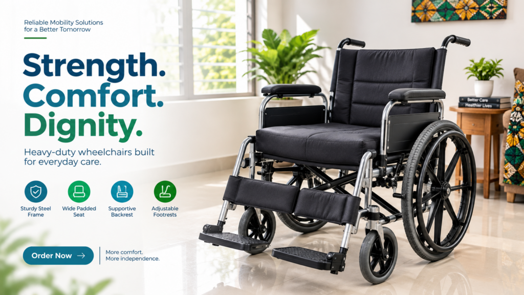 Heavy-duty and bariatric wheelchair in Nigeria
