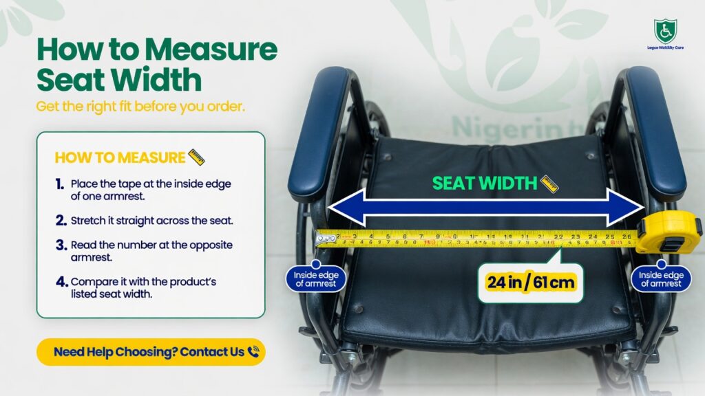 How to measure wheelchair seat width for a bariatric wheelchair