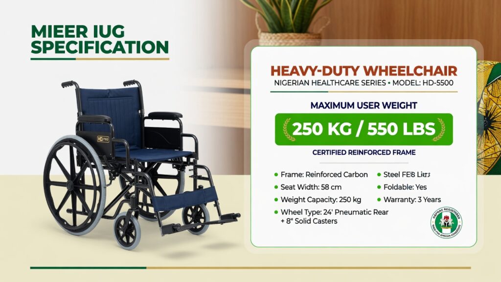 Heavy-duty wheelchair weight capacity